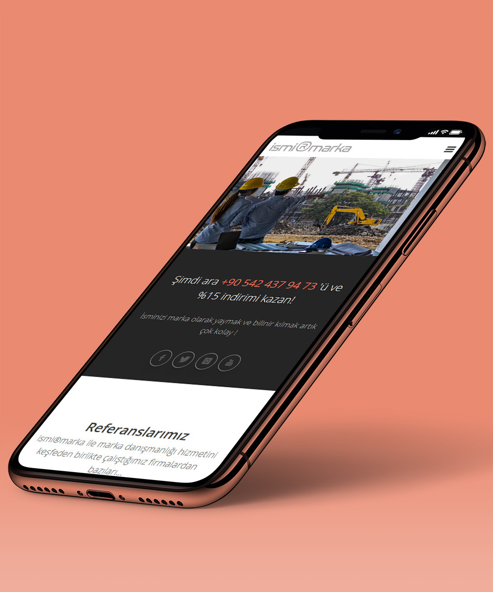 İnşaatçılar için mobil uyumlu web sitesi